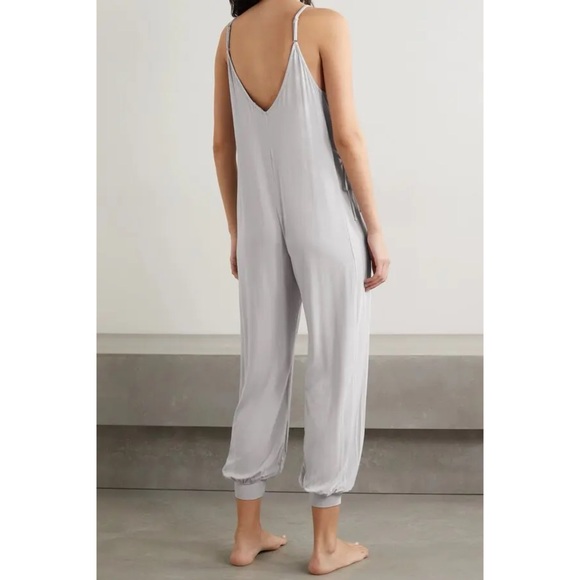 EBERJEY Finley Knotted Stretch-Jersey Jumpsuit in Soft Gray - Picture 13 of 14